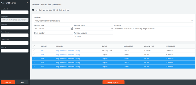 ReceivePaymentsListMultiplePayments