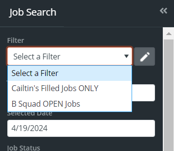 filter options
